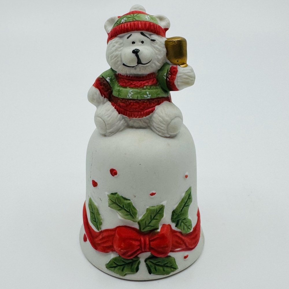 Vintage 80s House of Lloyd Christmas Bell – Snow Bear Porcelain Style #54-723